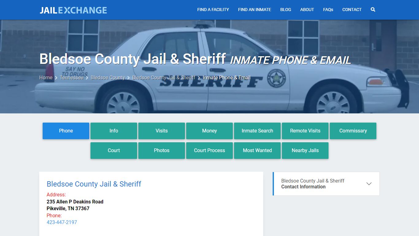 Inmate Phone - Bledsoe County Jail & Sheriff, TN - Jail Exchange